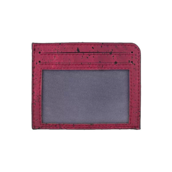 Arture cruelty-free ID Card Case_side(1) Rio-IDWindow-CardCase Rio Maroon