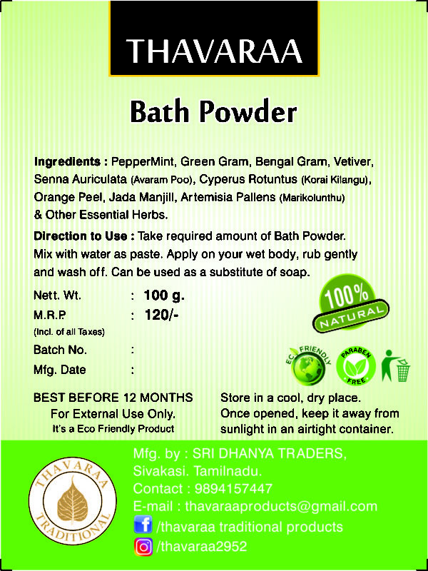 Bath powder mint back