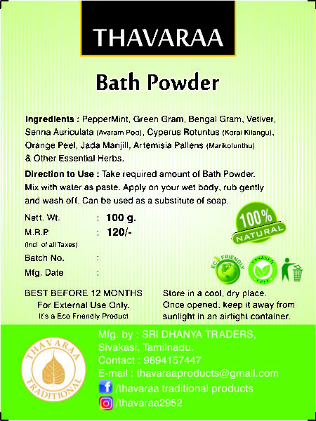 Bath powder mint back