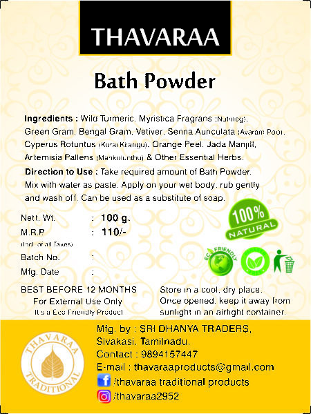 Bathpowder turmeric back