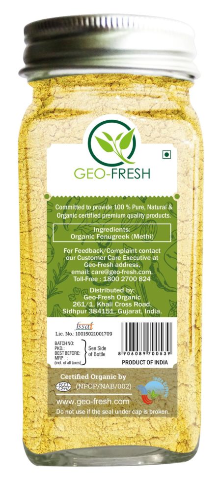 Geo-Fresh Organic Fenugreek Powder Back