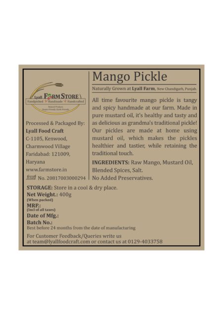 Mango pickle Lyalls back