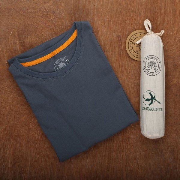 Woodwose Organic Cotton Tee - Blue Grey - Image 2