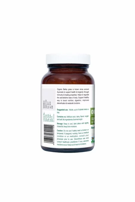 Geofresh Organic Barley Grass Tablet Back