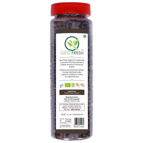 Organic Black Pepper - 200g - Back