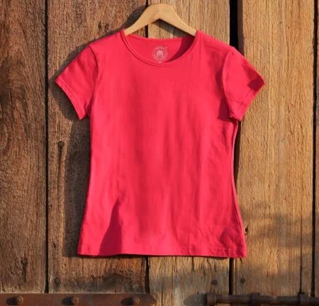 Woodwose Womens_100-Organic-Cotton-tshirt_bright-rose