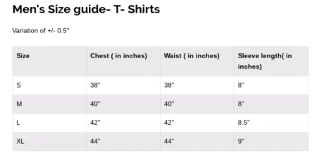 Woodwose Mens Size Chart