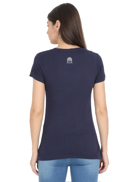 Woodwose Womens Bamboo Tee Navy Back