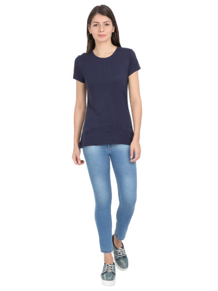 Woodwose Womens Bamboo Tee Navy Front