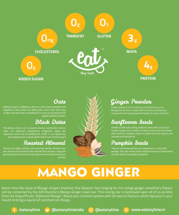 Eat Anytime Mango Ginger Energy Bars ingredients wt