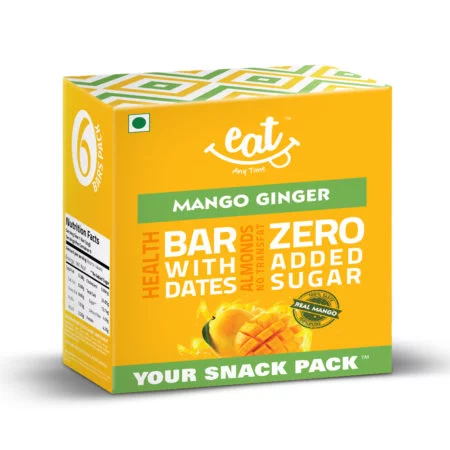 Eat Anytime Mango Ginger Energy Bars 6 Pack