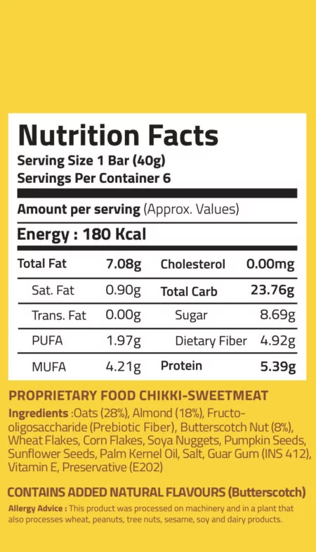 Eat Anytime Butterscotch Energy Bar Nutrition