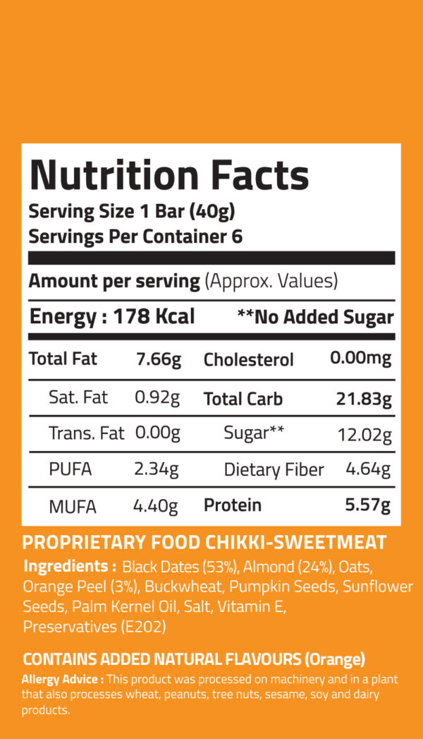 Eat Anytime Healthy Energy Bar Orange Nutri