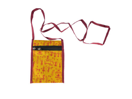 Handcrafted Fabric Mobile Sling - Ochre Yellow