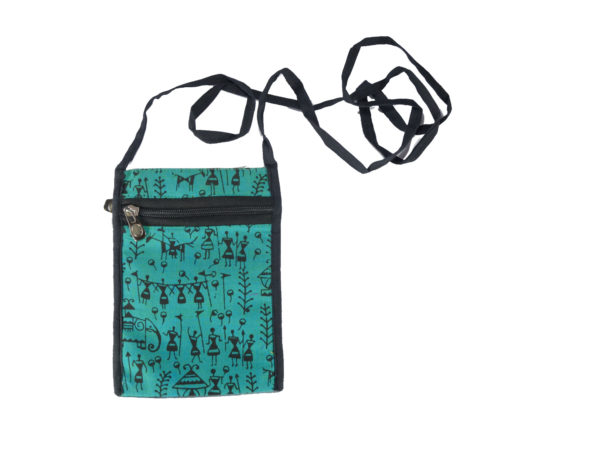 Handcrafted Fabric Mobile Sling - Turquoise