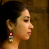 Ambari Baby PAmbari Blue Red Mirror Earringsink Silver Handmade Earrings