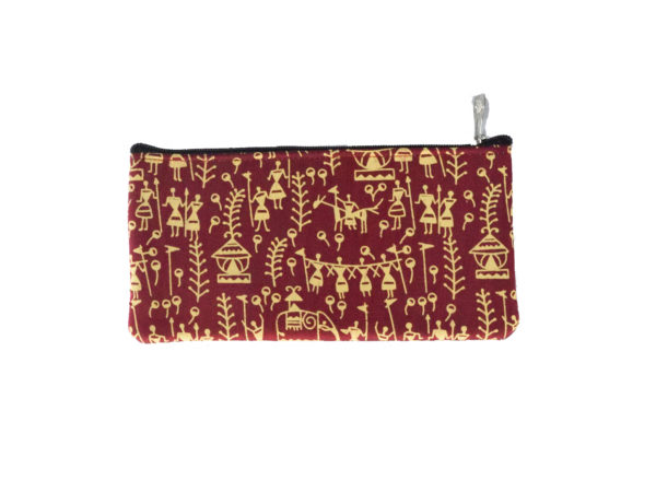 Handcrafted Fabric Pouch - Maroon