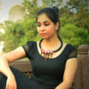 Mudran Black Red Potali Mirror Handmade Neckpiece