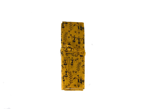Fabric Folding Stationary Pouch (Ochre Yellow)