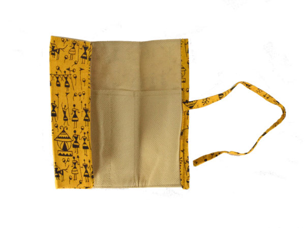 Fabric Folding Stationary Pouch (Ochre Yellow)