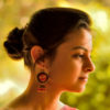 Ambari Green Magenta Jhumka Handmade Earrings
