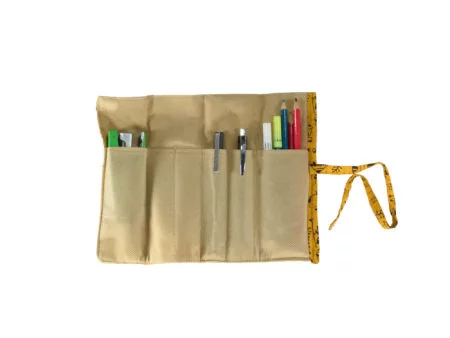 Fabric Folding Stationary Pouch (Ochre Yellow)