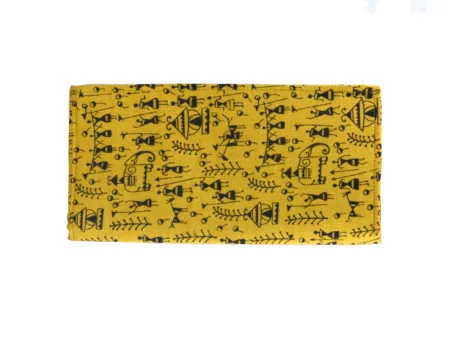 Fabric Passbook & Cheque book Folder (Yellow)