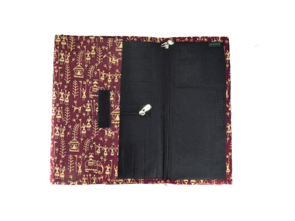 Fabric Personal Information Folder (Maroon)