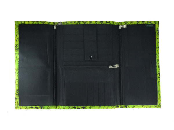Fabric Personal Information Folder (Parrot Green)