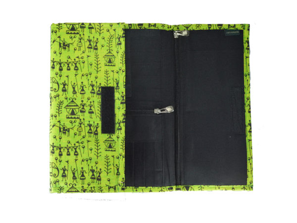 Fabric Personal Information Folder (Parrot Green)