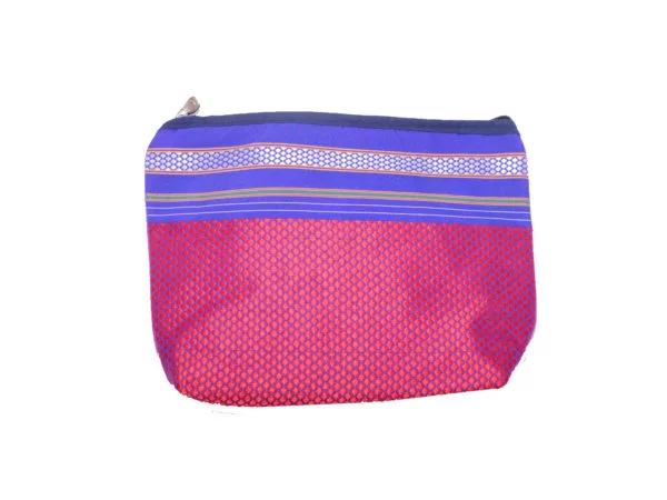 Handcrafted Fabric Vanity Pouch Set - Magenta