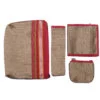Handcrafted Fabric Vanity Pouch Set - Beige
