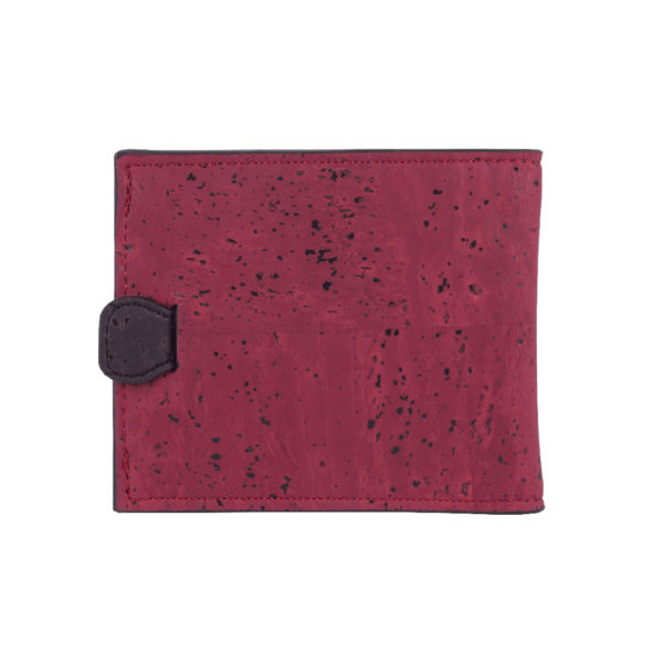 Arture Arden vegan leather wallet for mens_ Maroon+Black Back