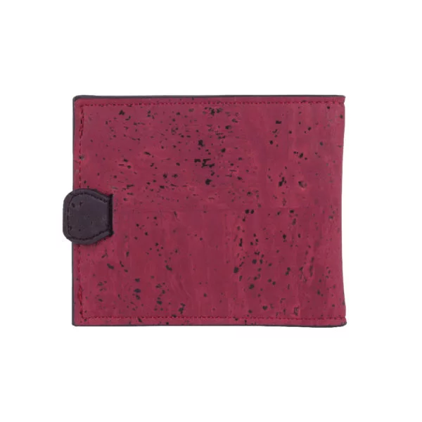 Arture Arden vegan leather wallet for mens_ Maroon+Black Back