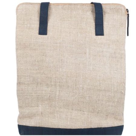 Arture Aspen Tote Bag Natural Hemp Blue Back