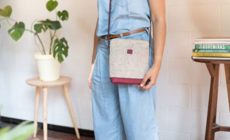 Ava Sling Bag Natural Nettle Maroon Body