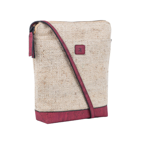 Ava Sling Bag Natural Nettle Maroon Side