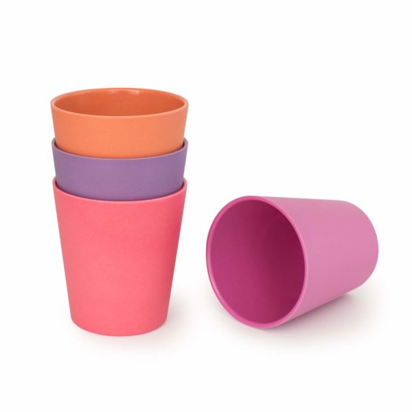 Set of 4 Bamboo Kids Drinking Cups, Stackable & Reusable (Coastal) - Image 2