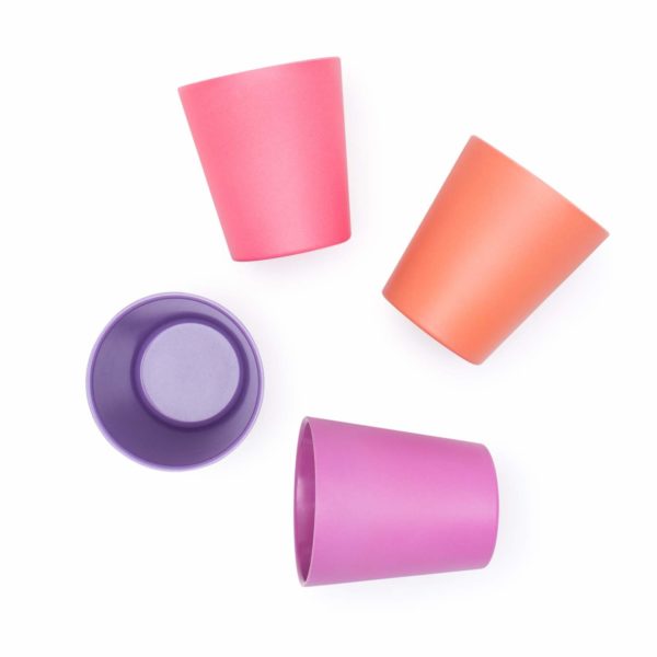 Set of 4 Bamboo Kids Drinking Cups, Stackable & Reusable (Coastal) - Image 4