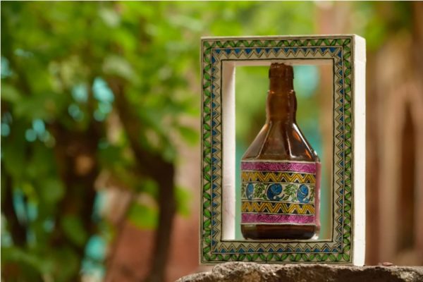 White Folk Art Bottled Frame