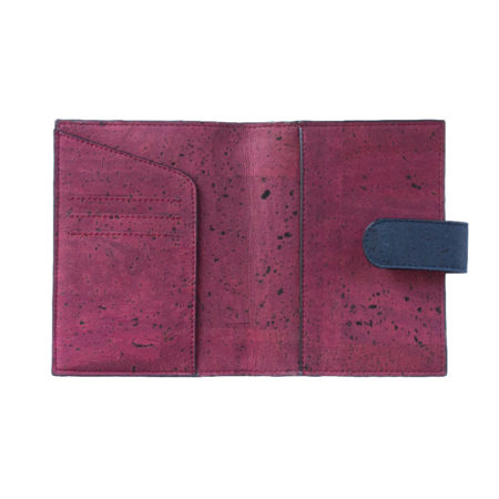 Cedar Passport Wallet Blue Maroon Inside