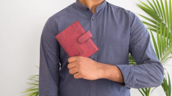 Cedar Passport Wallet Maroon Black Hand