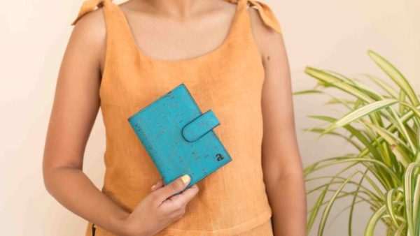 Cedar Passport Wallet Teal Black Hand