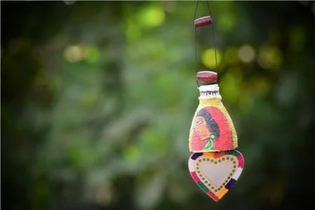Chitravali 'Mirror' Colorful Handmade Hangings (Yellow)