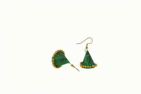 Green Handmade Jhumaka Earrings