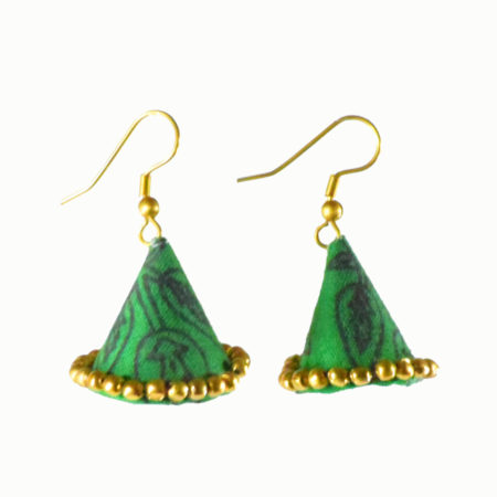 Green Handmade Jhumaka Earrings