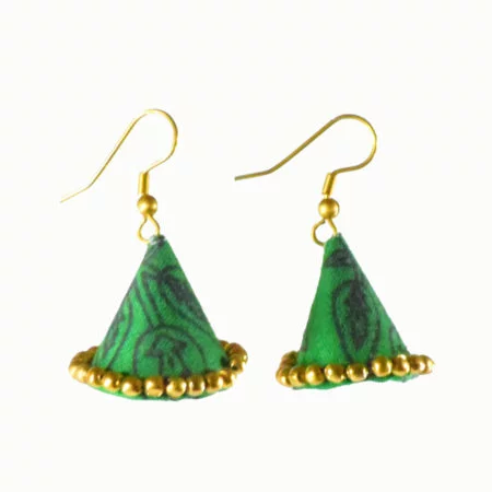 Green Handmade Jhumaka Earrings