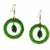 Green round Mandala Handmade Earrings