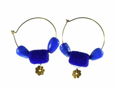 Blue Ring Rangakriti Handmade Earrings