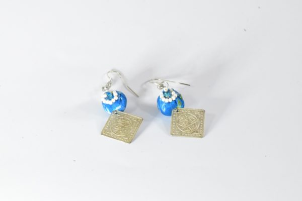 Pratibimb Brown Glass Bird Earrings